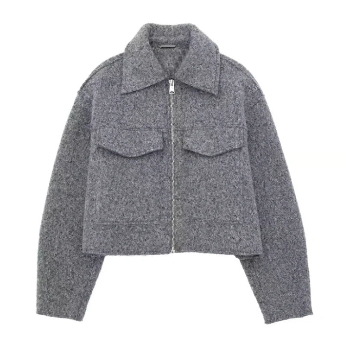 Yara | Beige Filz Jacke