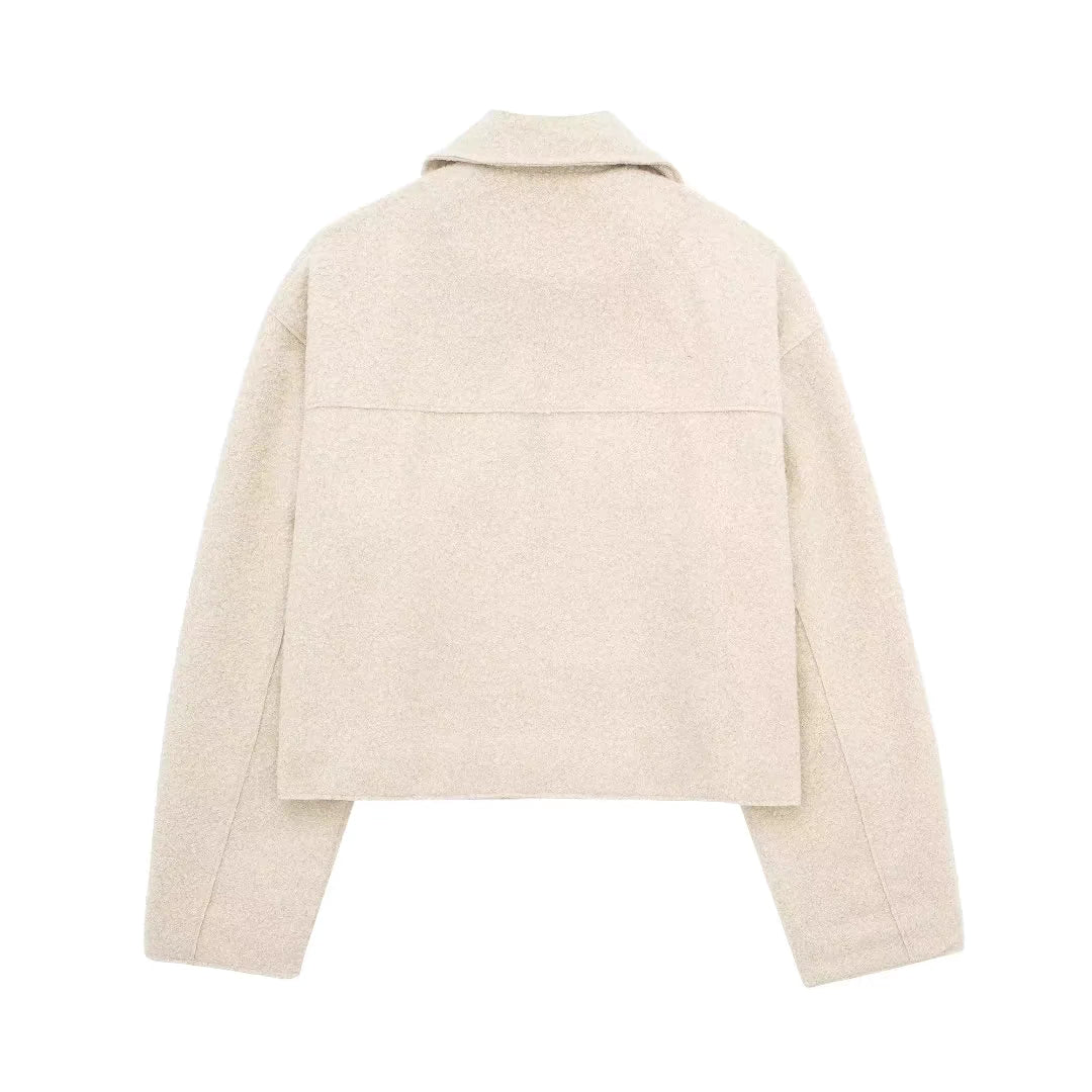 Yara | Beige Filz Jacke
