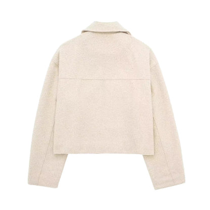 Yara | Beige Filz Jacke